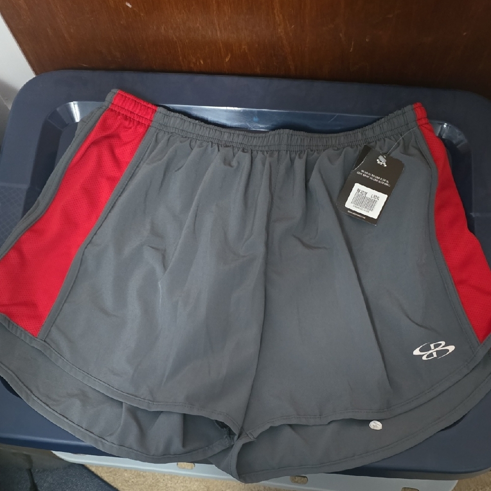 Boombah Gray and Red Athletic Shorts